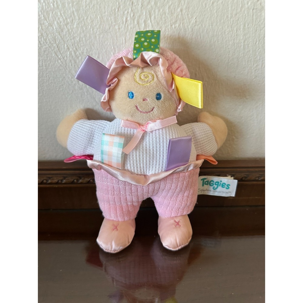 Mary Meyer Taggies Doll Pink Plush Quilted Baby Toy Lovey